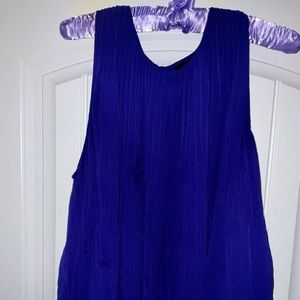 Indigo Blue XL pleated chiffon style top by Halogen Size 1X